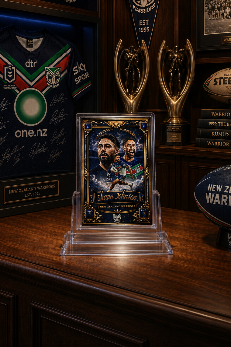 Shaun Johnson New Zealand Warriors Custom NRL Trading Card | Limited Edition Collector Card