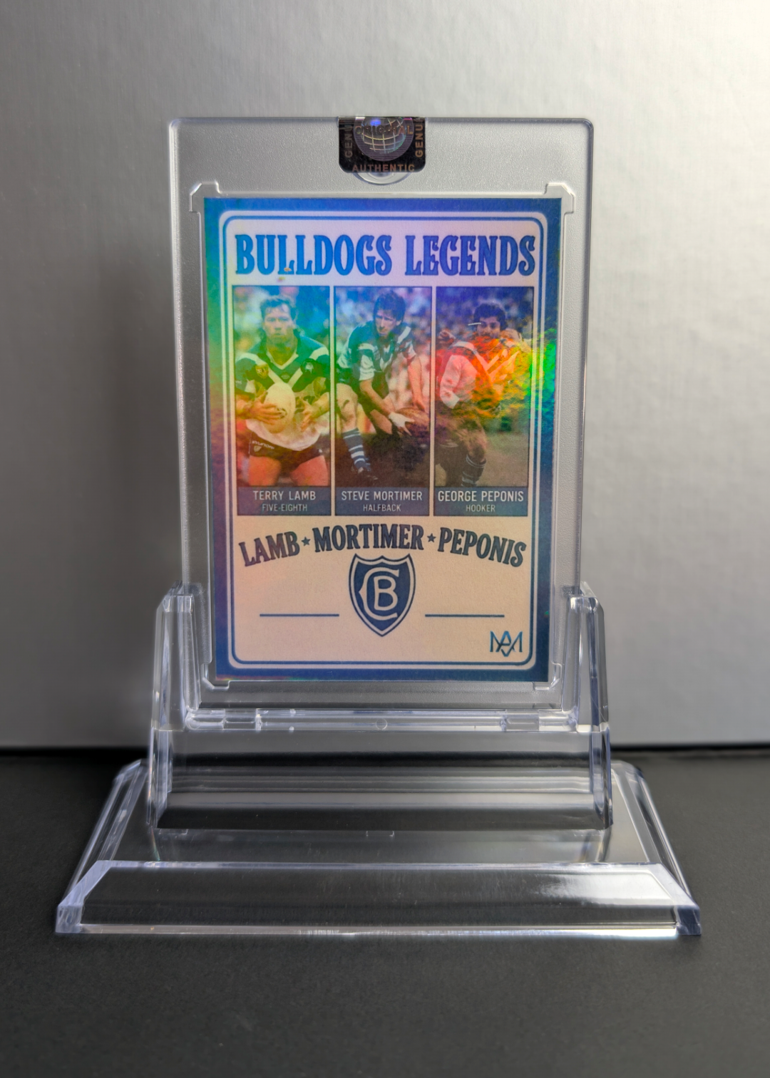 Canterbury Bulldogs Legends Card — Lamb, Mortimer & Peponis Vintage Edition