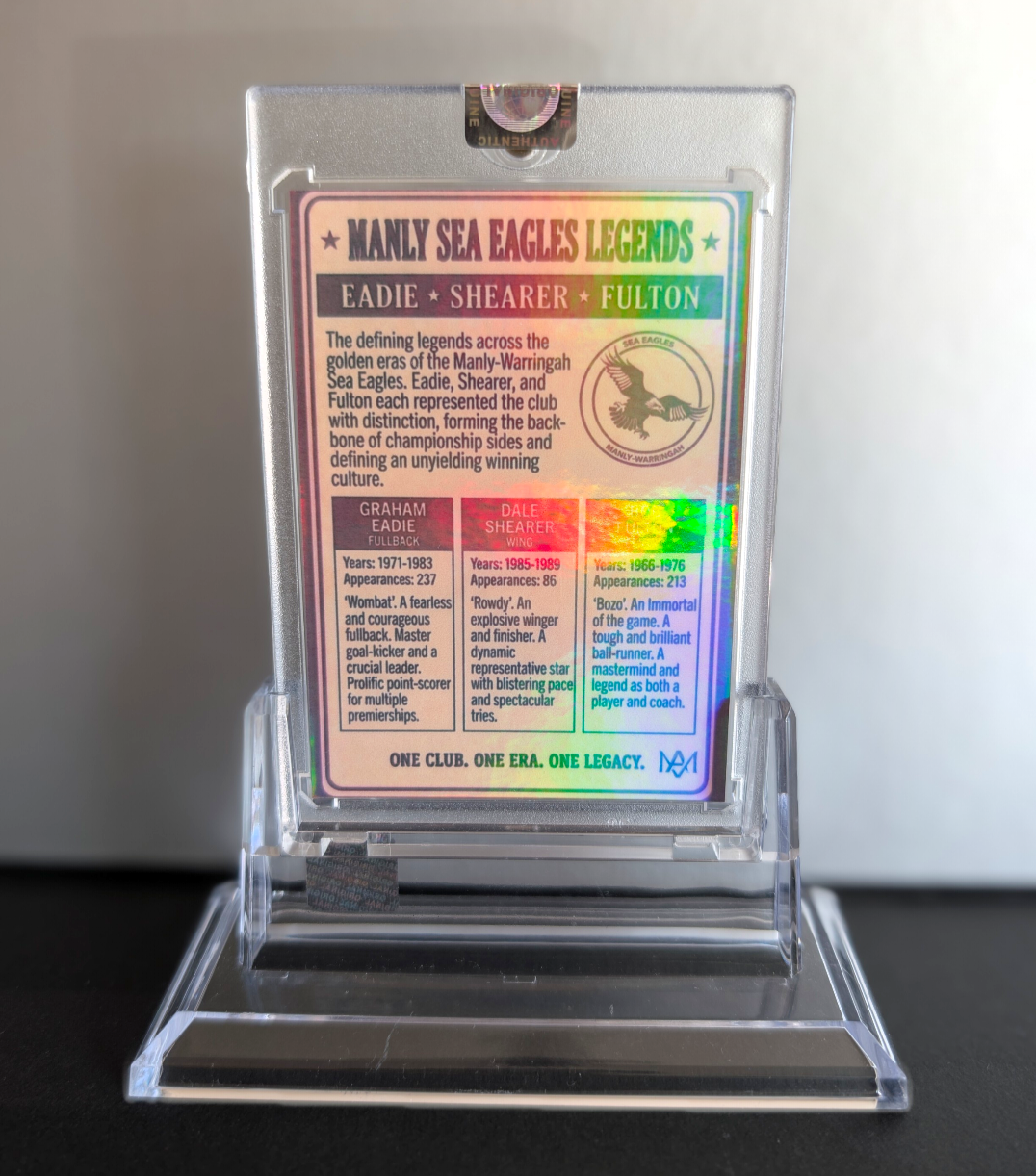 Manly Sea Eagles Legends Card — Eadie, Shearer & Fulton