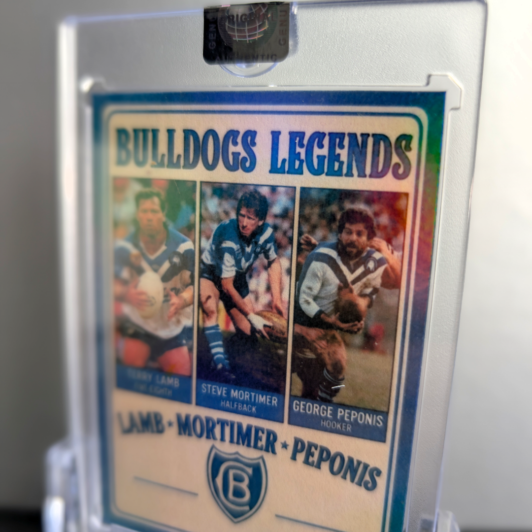 Canterbury Bulldogs Legends Card — Lamb, Mortimer & Peponis Vintage Edition