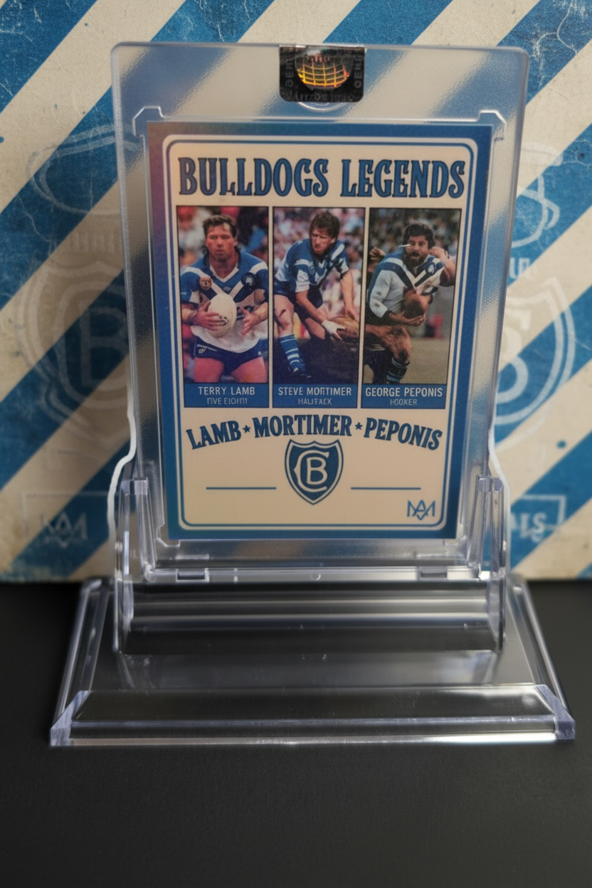 Canterbury Bulldogs Legends Card — Lamb, Mortimer & Peponis Vintage Edition