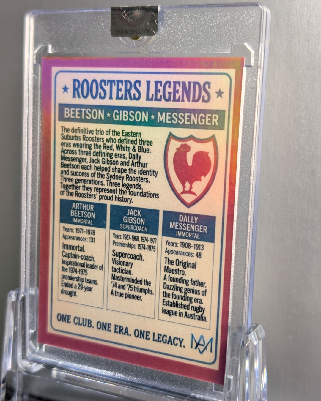 Roosters Foundation Legends Card — Beetson, Gibson & Messenger