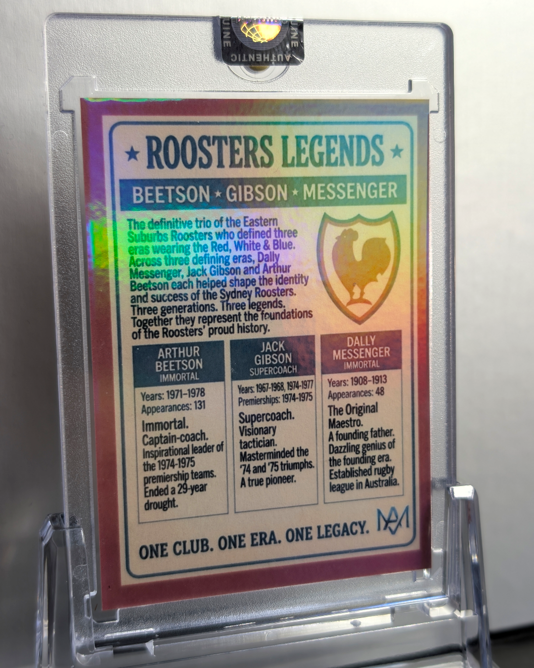 Roosters Foundation Legends Card — Beetson, Gibson & Messenger