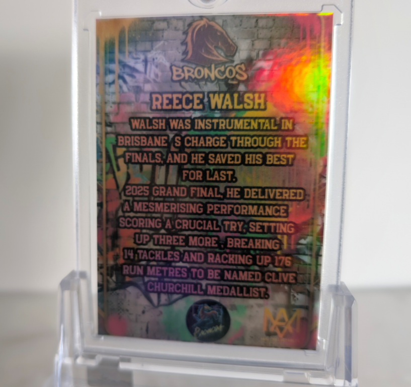 Reece Walsh Brisbane Broncos Graffiti Edition Custom NRL Card